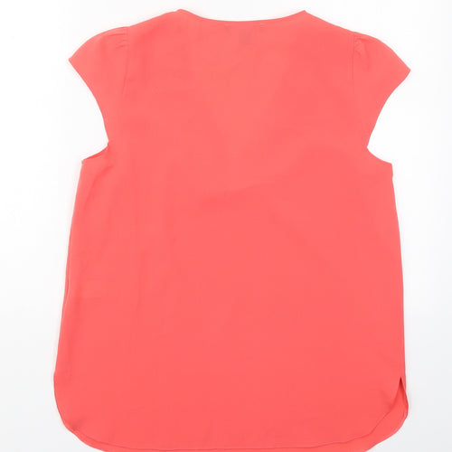 Atmosphere Womens Pink  Polyester Basic Blouse Size 12 V-Neck
