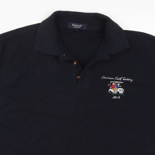 Kartel Mens Blue  Polyester  Polo Size L Collared Pullover - Carran Golf Society 2013
