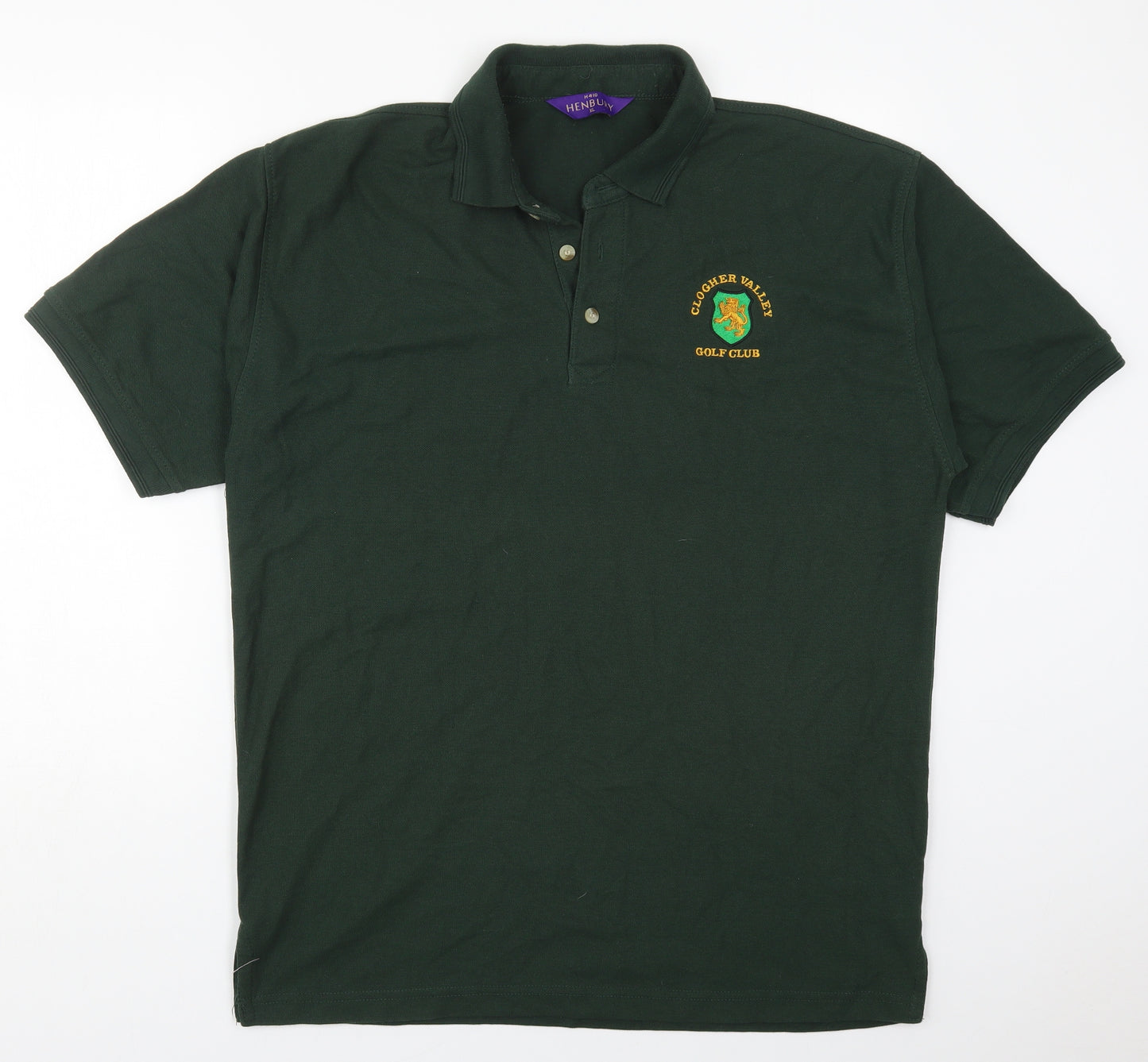 Henbury Mens Green  Polyester  Polo Size XL Collared Pullover - Clogher Valley Golf Club