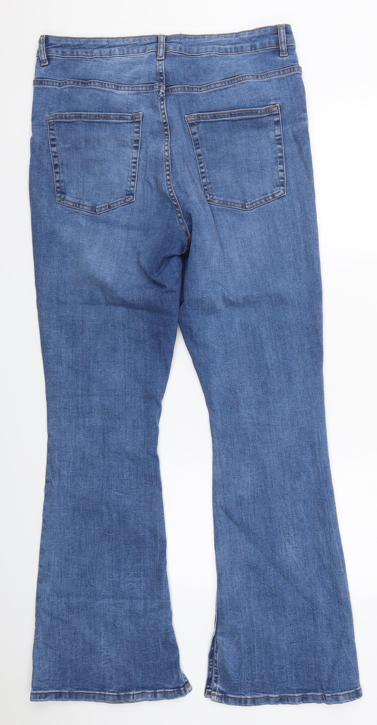 Denim Co Womens Blue  Cotton Bootcut Jeans Size 16 L32 in Regular Button