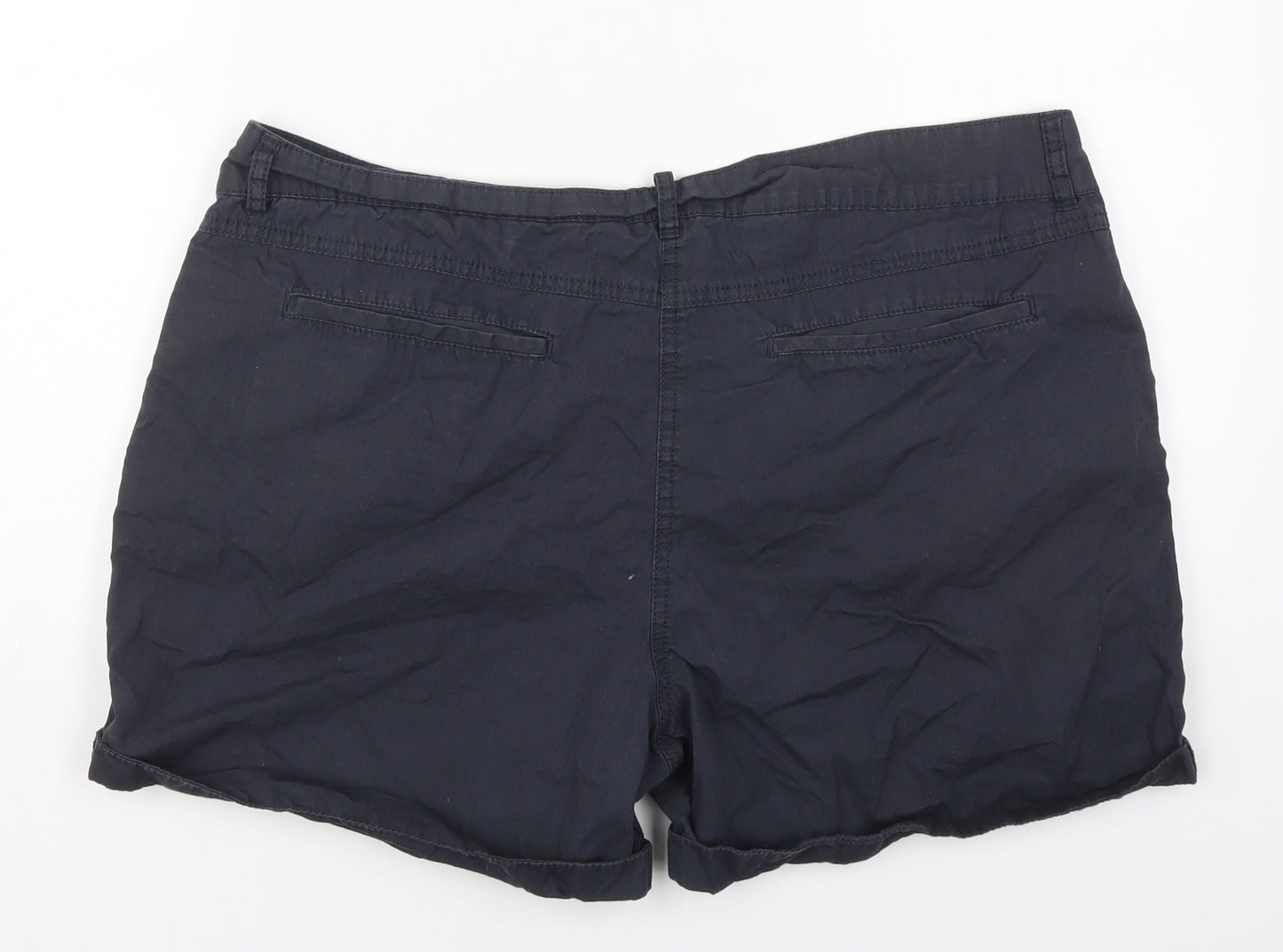 Very Womens Blue  Cotton Cargo Shorts Size 16 L4 in Regular Button