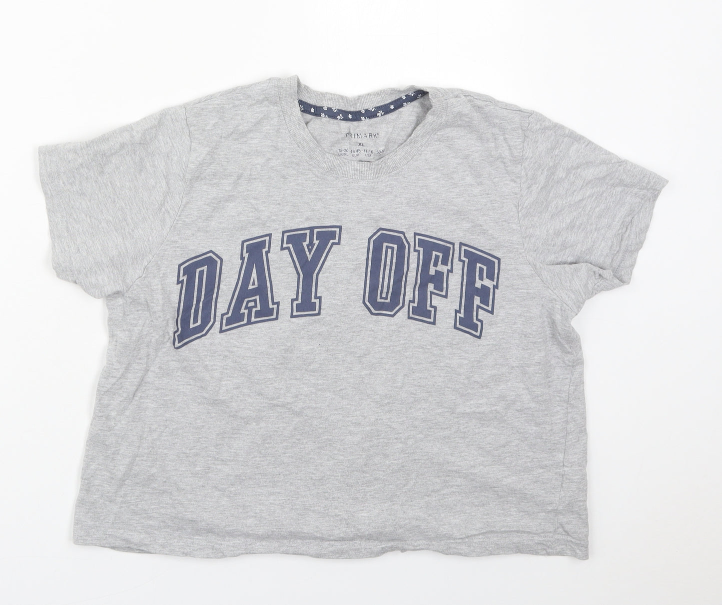 Primark Womens Grey  Cotton Top Pyjama Top Size 18   - Day Off