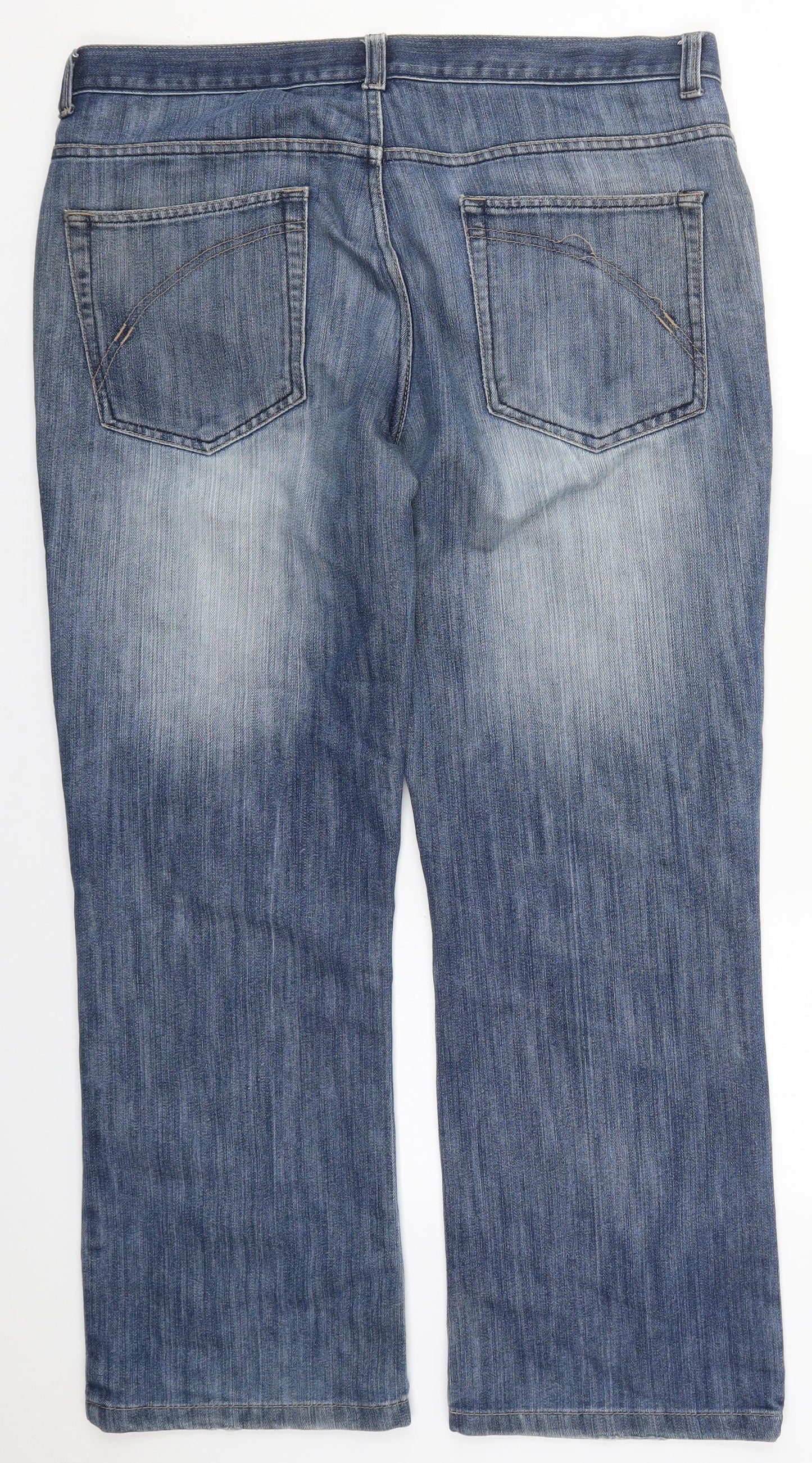 Denim Co Mens Blue  Cotton Straight Jeans Size 38 L29 in Regular Button
