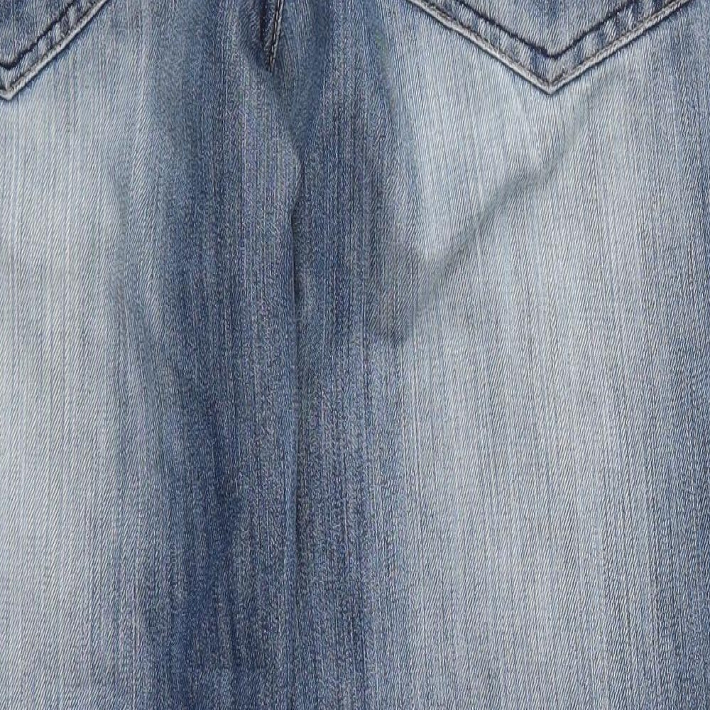Denim Co Mens Blue  Cotton Straight Jeans Size 38 L29 in Regular Button