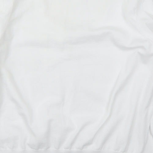 Dunnes Womens White V-Neck  Polyester Pullover Jumper Size L