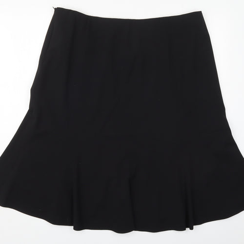 Artigiano Womens Black  Polyester Swing Skirt Size 22   Zip