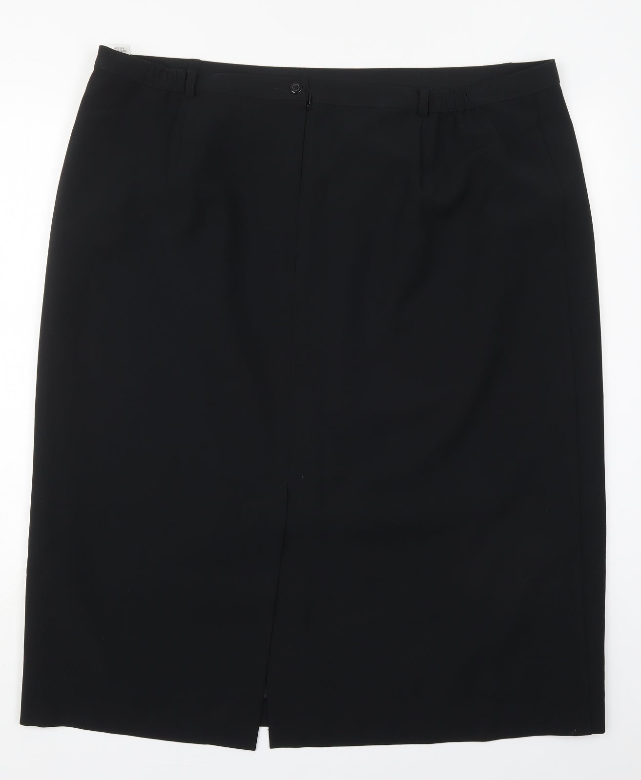 Marks and Spencer Womens Black  Polyester Straight & Pencil Skirt Size 22   Zip
