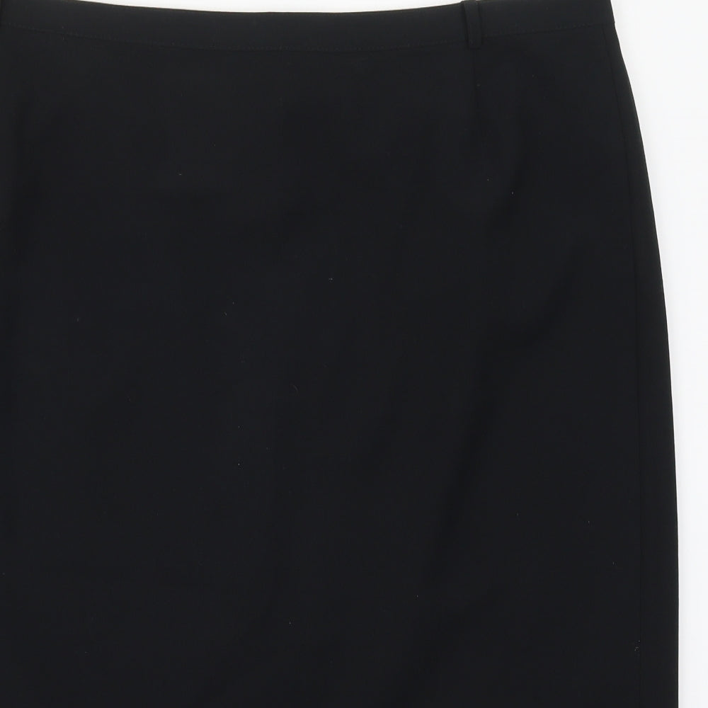 Marks and Spencer Womens Black  Polyester Straight & Pencil Skirt Size 22   Zip