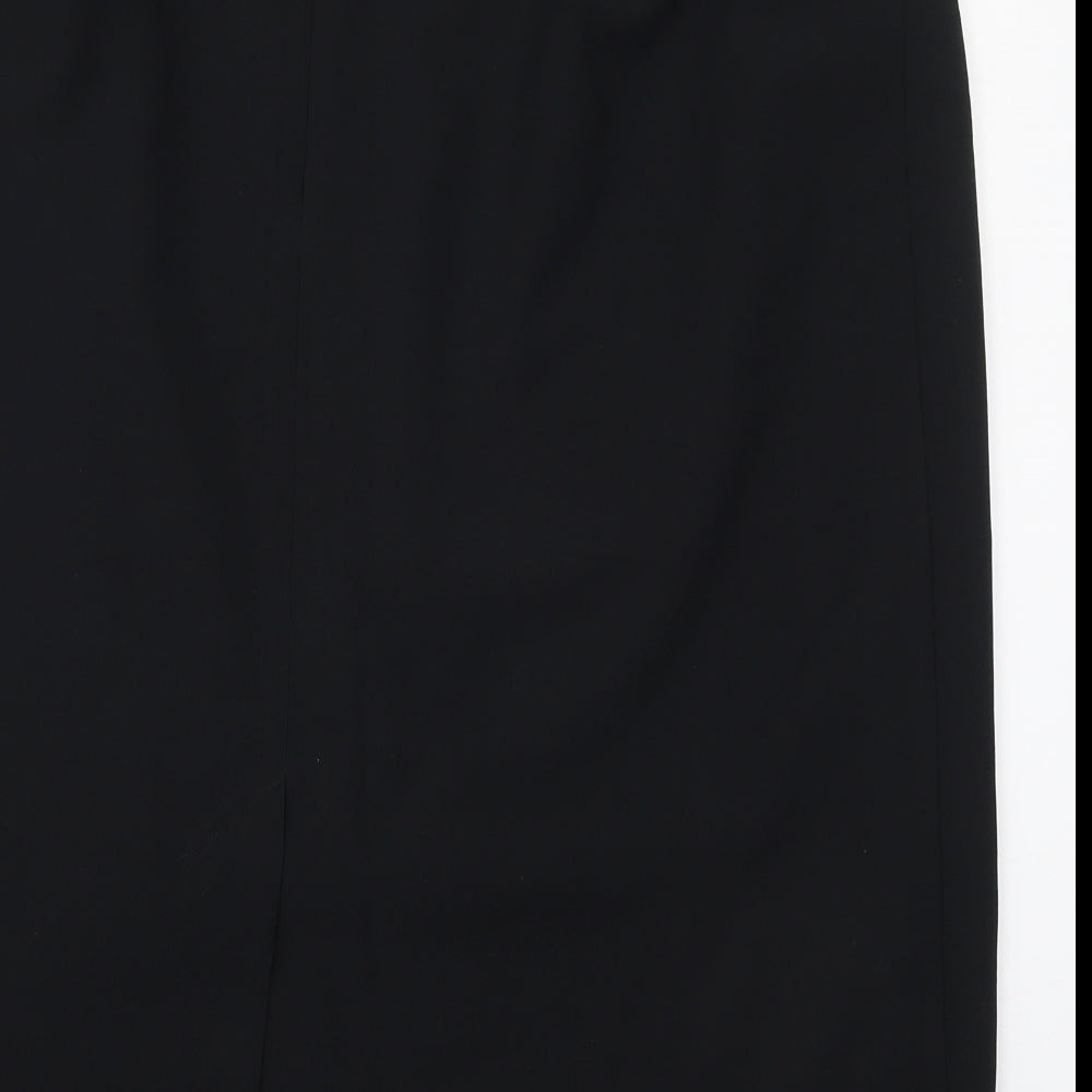 Marks and Spencer Womens Black  Polyester Straight & Pencil Skirt Size 22   Zip