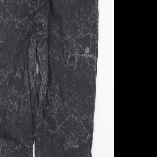 DECATHLON Womens Grey  Cotton Carrot Leggings Size M L21.5 in   - Marble Effect