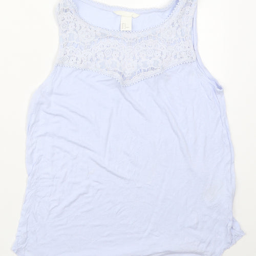 H&M Womens Blue  Viscose Basic Tank Size M Round Neck