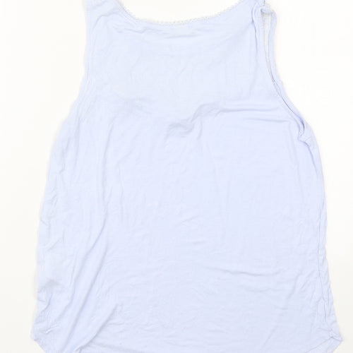 H&M Womens Blue  Viscose Basic Tank Size M Round Neck