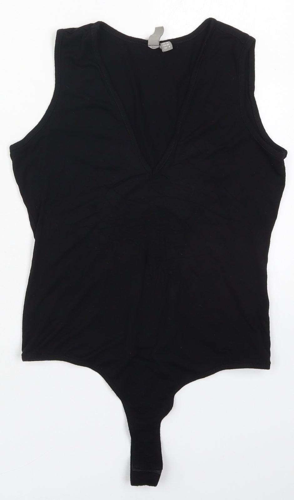 ASOS Womens Black  Viscose Bodysuit One-Piece Size 12  Button