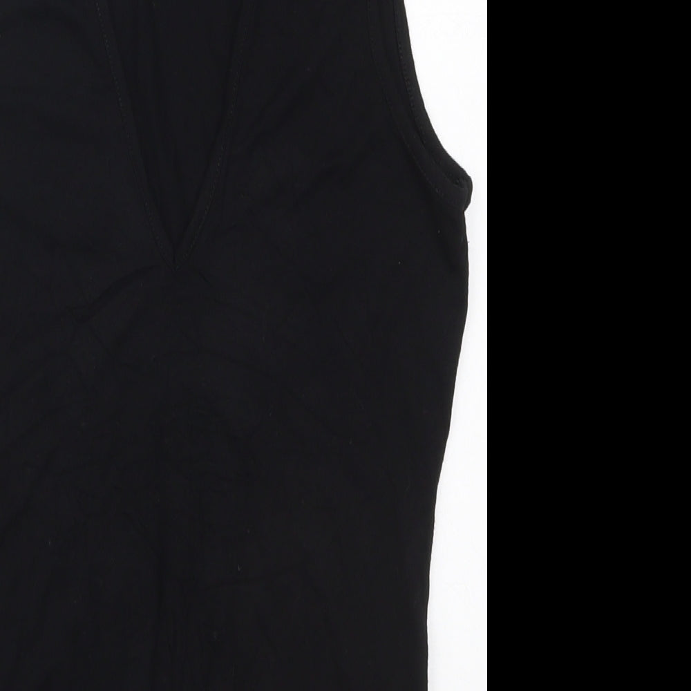 ASOS Womens Black  Viscose Bodysuit One-Piece Size 12  Button