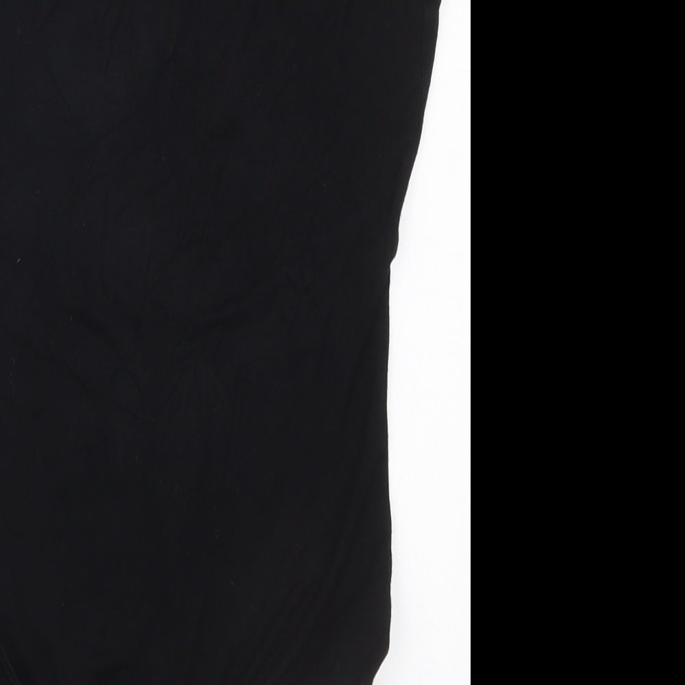 ASOS Womens Black  Viscose Bodysuit One-Piece Size 12  Button