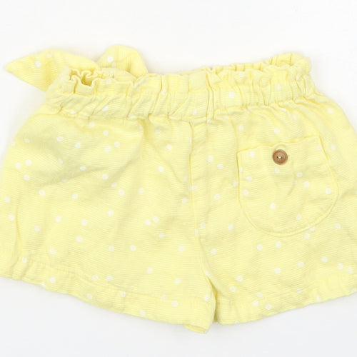 Zara Girls Yellow Polka Dot Polyester Cropped Trousers Size 9-12 Months   - Shorts