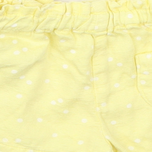Zara Girls Yellow Polka Dot Polyester Cropped Trousers Size 9-12 Months   - Shorts