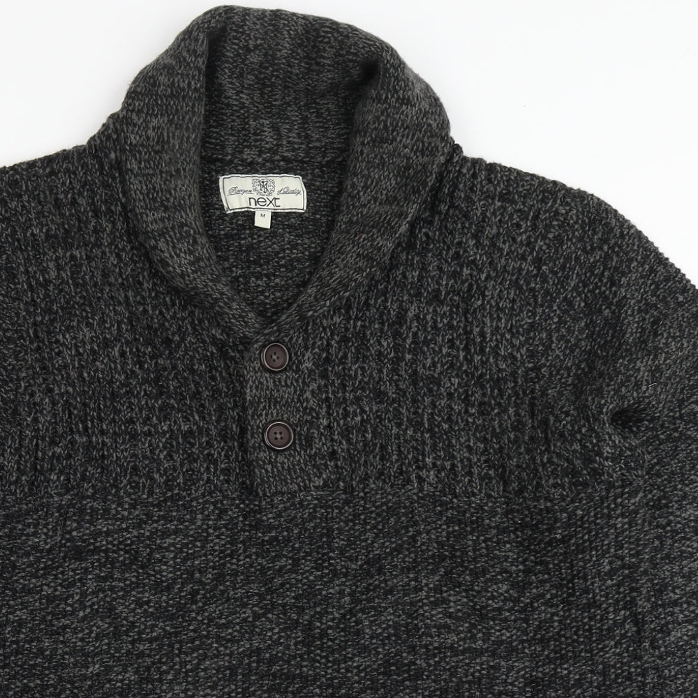 NEXT Mens Grey V-Neck  Acrylic Pullover Jumper Size M