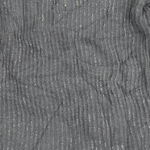 Dex Womens Grey Round Neck  Acrylic Pullover Jumper Size XS