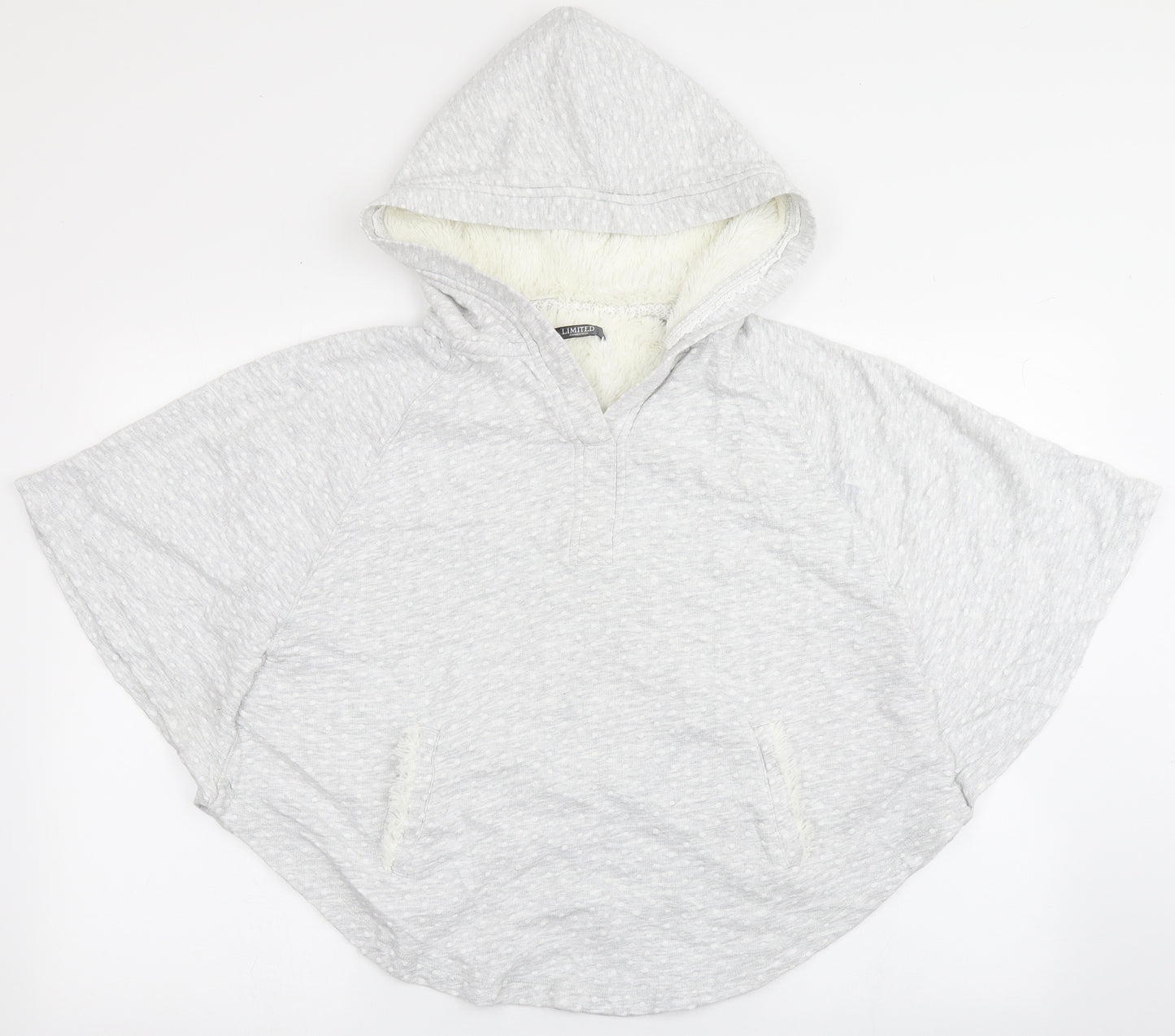 Marks and Spencer Womens Grey Polka Dot 100% Cotton Cape Hoodie Size S