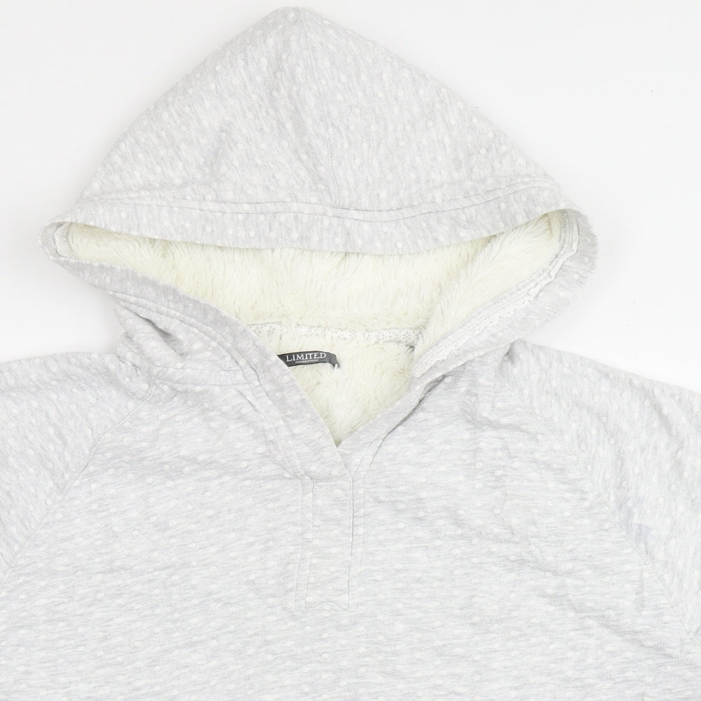 Marks and Spencer Womens Grey Polka Dot 100% Cotton Cape Hoodie Size S