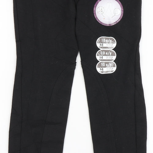 FOUGANZA Girls Black  Cotton Jogger Trousers Size 10 Years  Regular Button - Jodhpurs