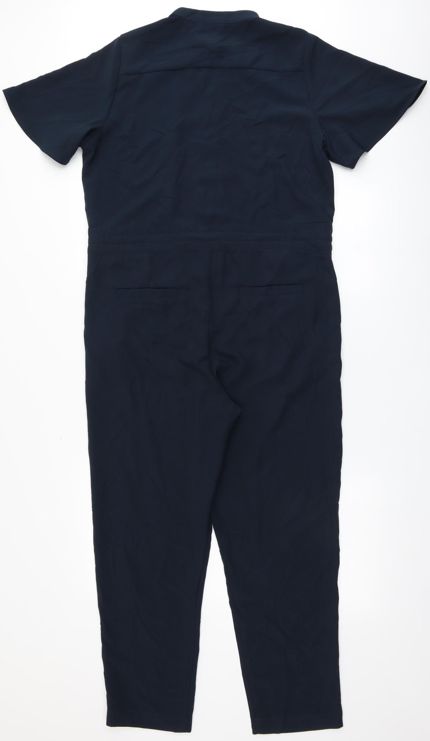 Great Plains Womens Blue  Polyester Jumpsuit One-Piece Size 10 L26 in Button