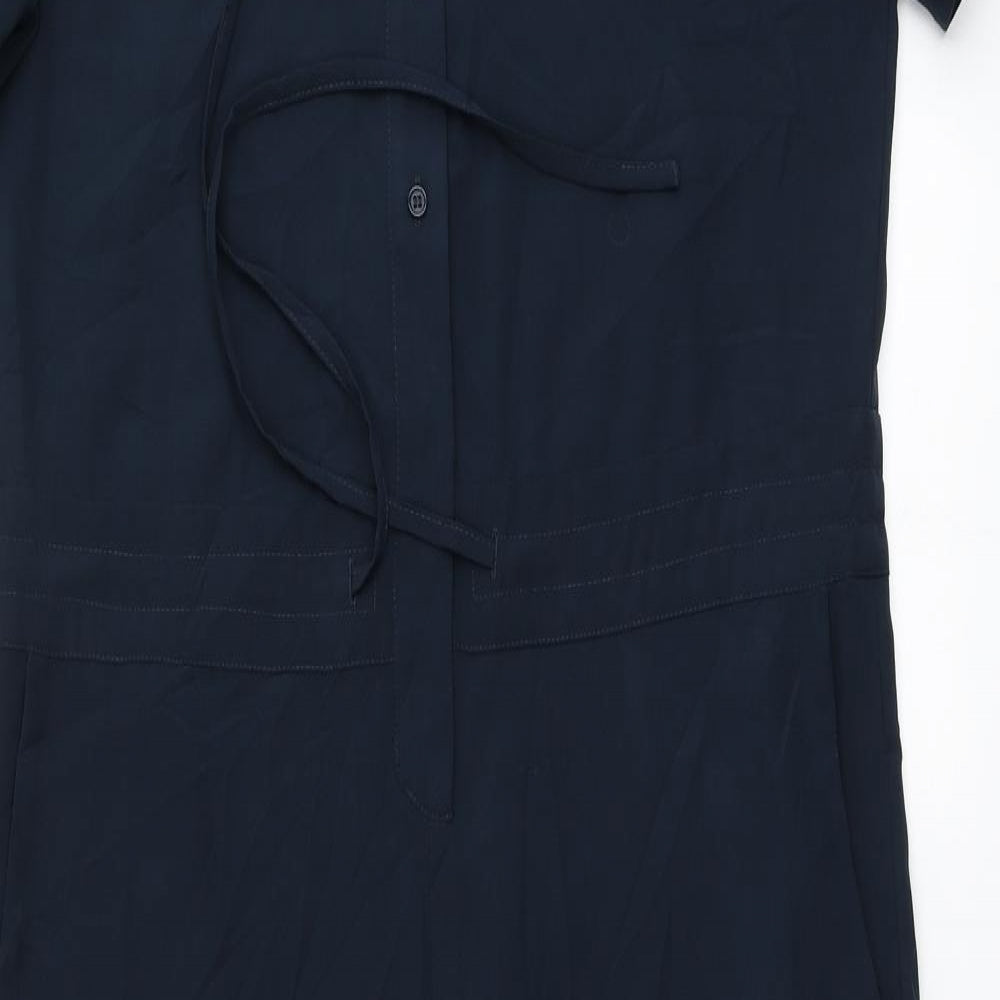 Great Plains Womens Blue  Polyester Jumpsuit One-Piece Size 10 L26 in Button