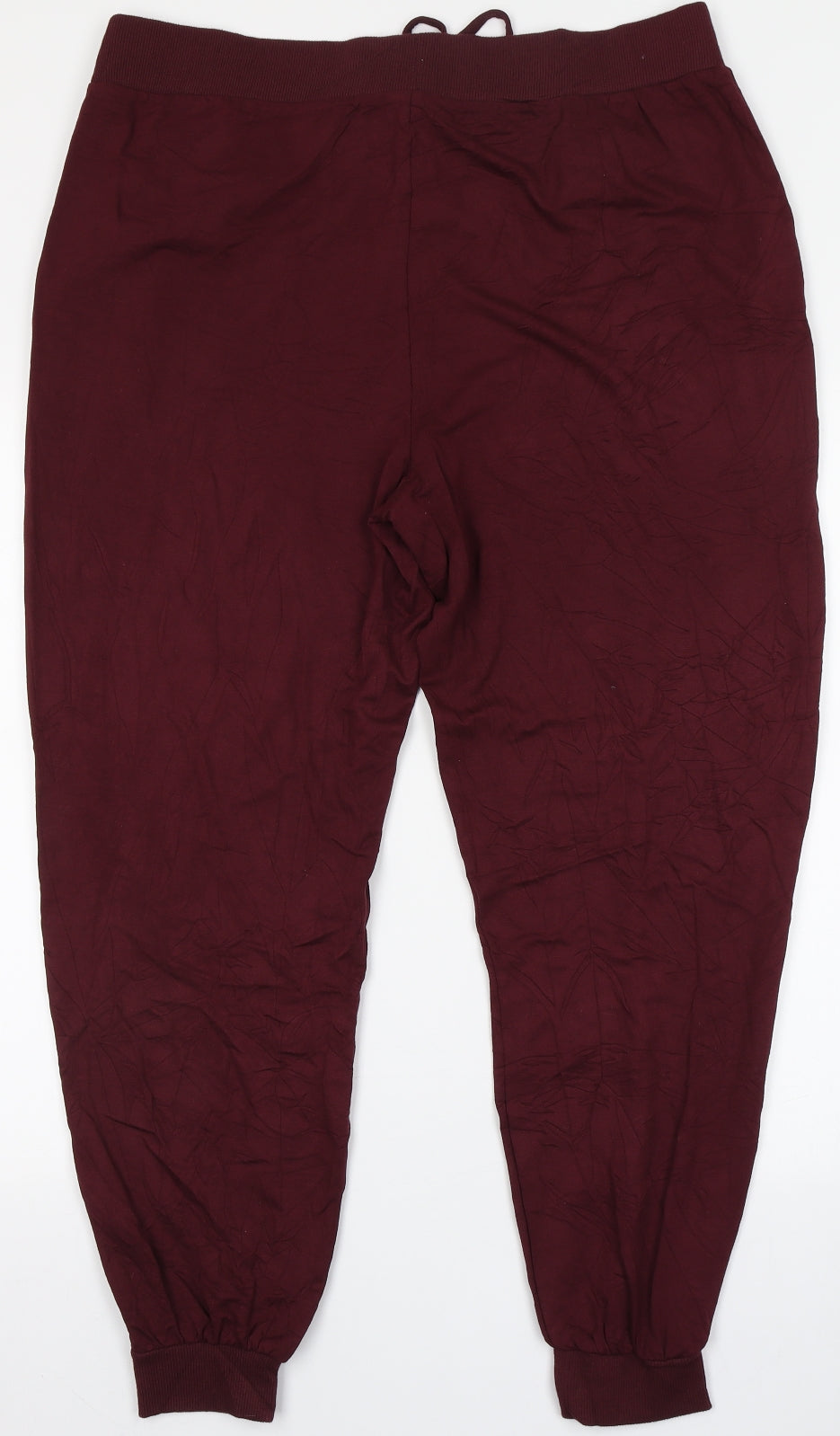 TU Womens Red  Cotton Jogger Trousers Size 18 L27.5 in Regular Drawstring - Weekend