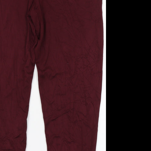 TU Womens Red  Cotton Jogger Trousers Size 18 L27.5 in Regular Drawstring - Weekend