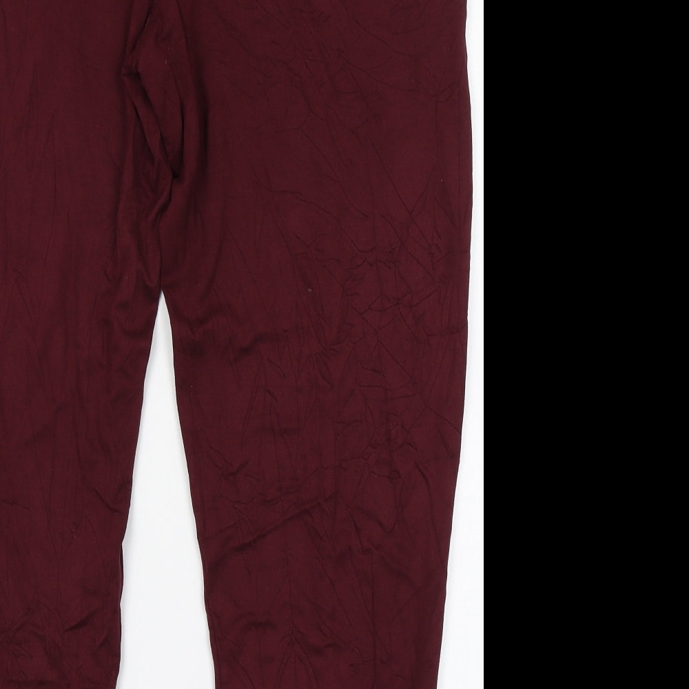 TU Womens Red  Cotton Jogger Trousers Size 18 L27.5 in Regular Drawstring - Weekend