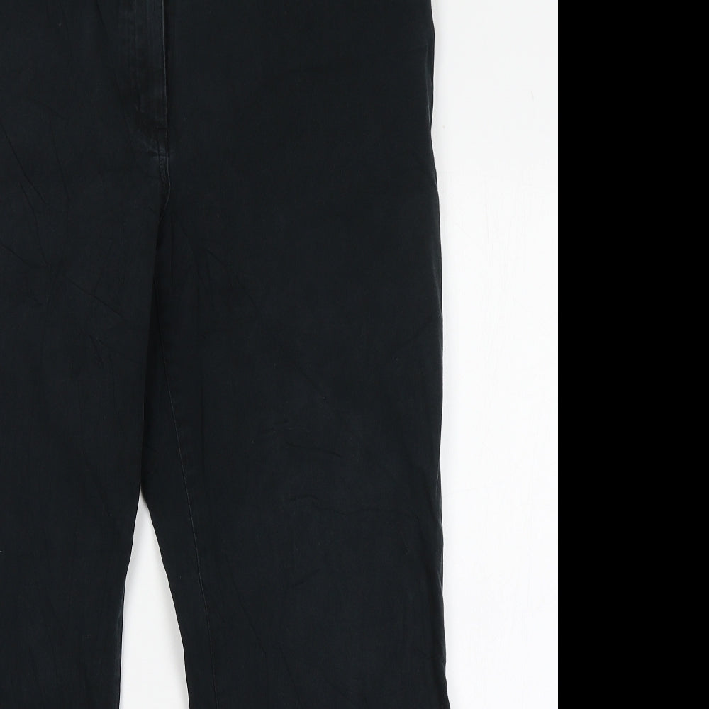 Marks and Spencer Womens Blue  Cotton Trousers  Size 16 L27 in Regular