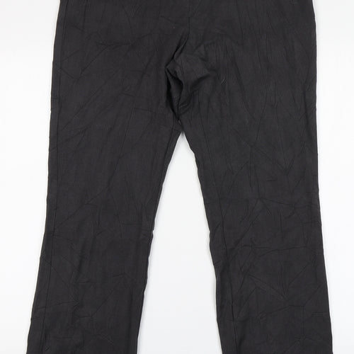 Marks and Spencer Womens Grey  Viscose Trousers  Size 12 L30 in Regular Button