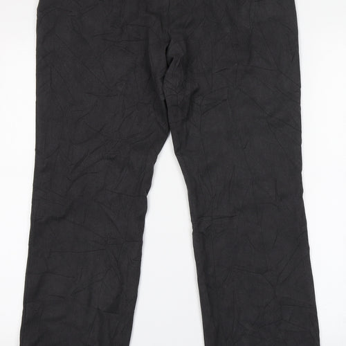 Marks and Spencer Womens Grey  Viscose Trousers  Size 12 L30 in Regular Button