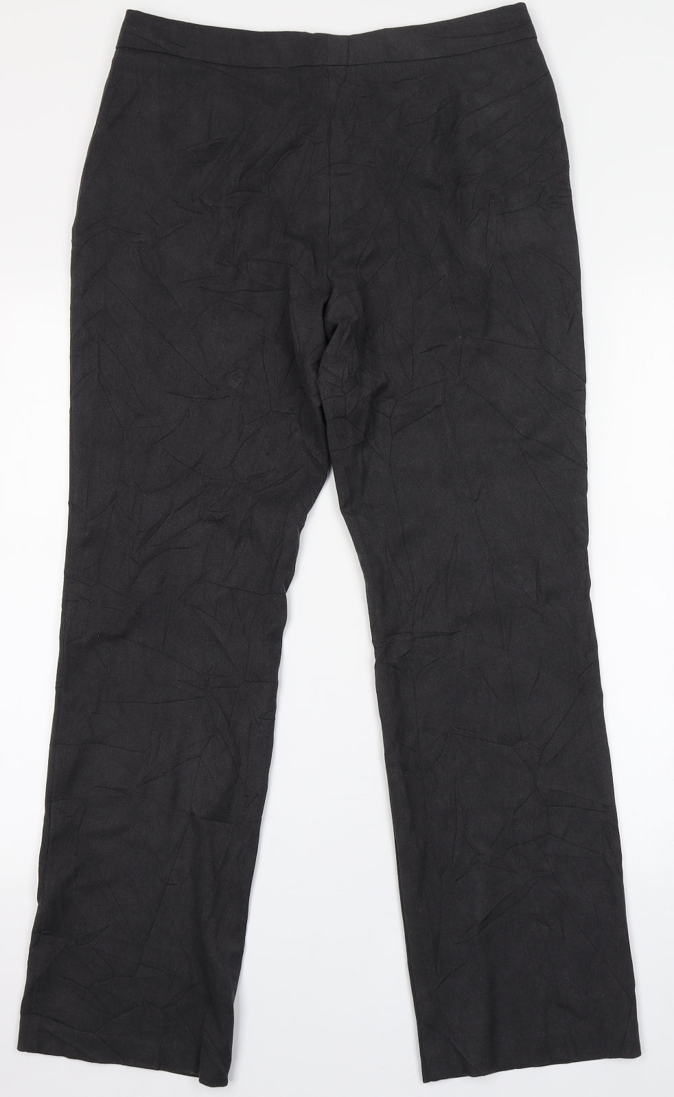 Marks and Spencer Womens Grey  Viscose Trousers  Size 12 L30 in Regular Button
