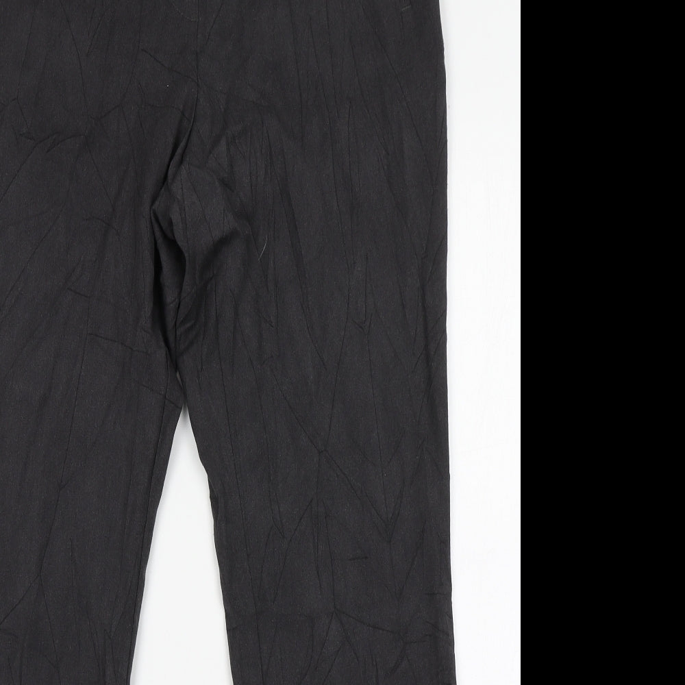 Marks and Spencer Womens Grey  Viscose Trousers  Size 12 L30 in Regular Button