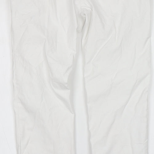 Preworn Womens White  Viscose Trousers  Size 12 L27 in Regular