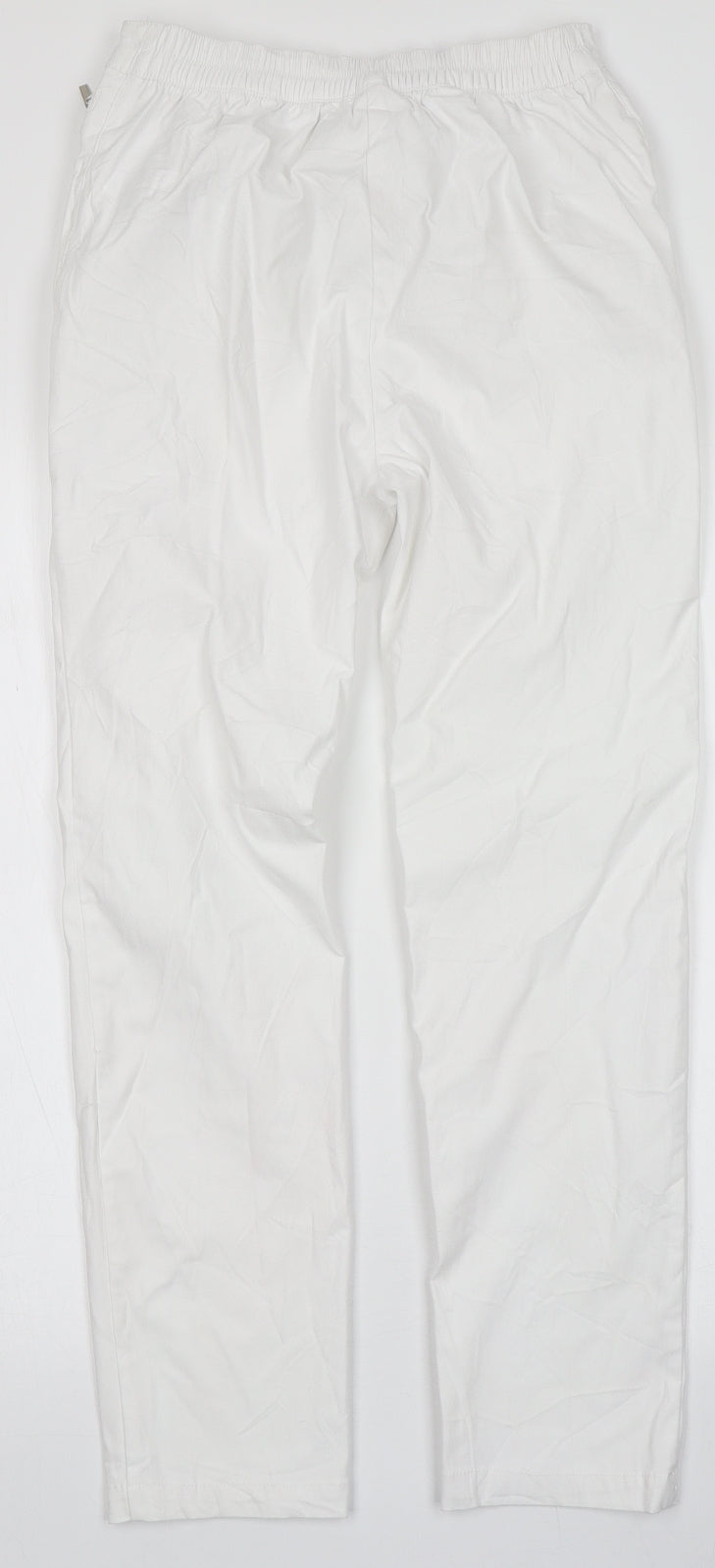 Preworn Womens White  Viscose Trousers  Size 12 L27 in Regular