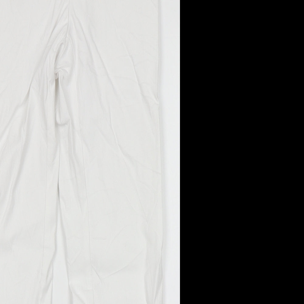 Preworn Womens White  Viscose Trousers  Size 12 L27 in Regular