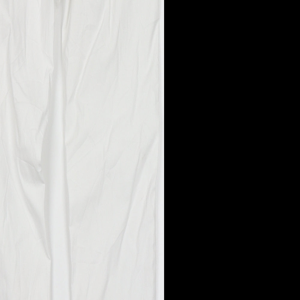 Preworn Womens White  Viscose Trousers  Size 12 L27 in Regular