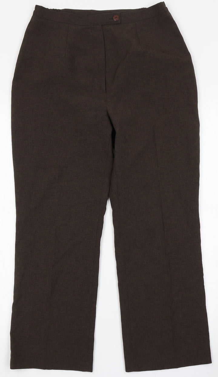 Berkertex Womens Brown  Polyester Trousers  Size 10 L24 in Regular Button