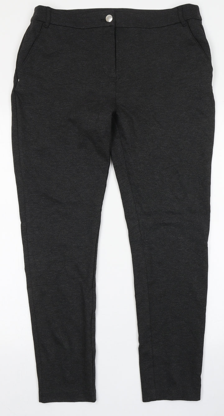 TU Womens Grey  Viscose Trousers  Size 14 L27 in Regular Button