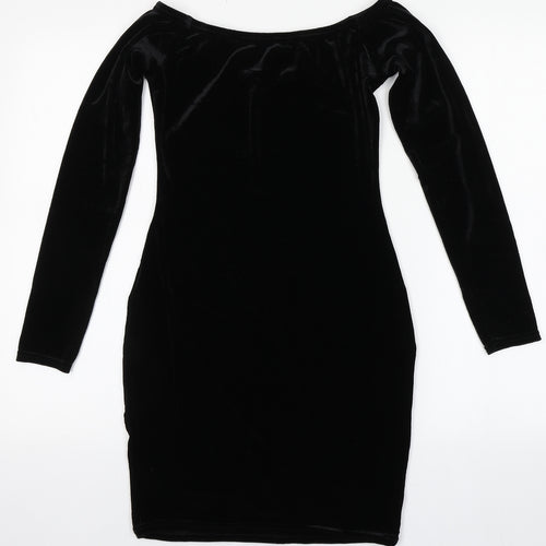 Missguided Womens Black  Polyester Bodycon  Size 10  Round Neck