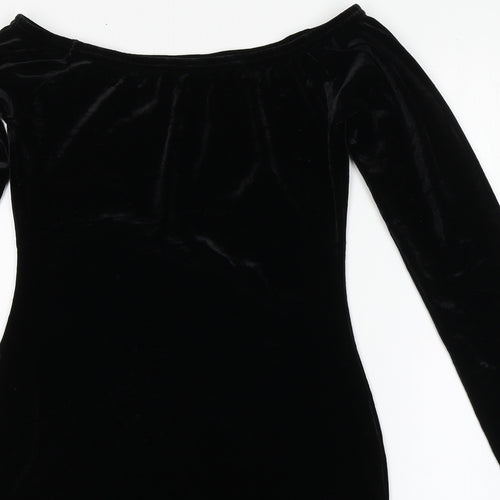 Missguided Womens Black  Polyester Bodycon  Size 10  Round Neck