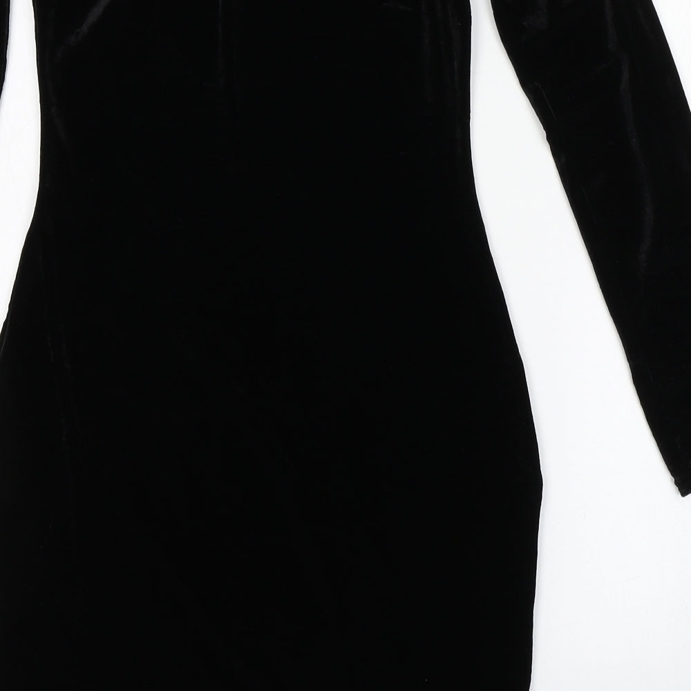 Missguided Womens Black  Polyester Bodycon  Size 10  Round Neck