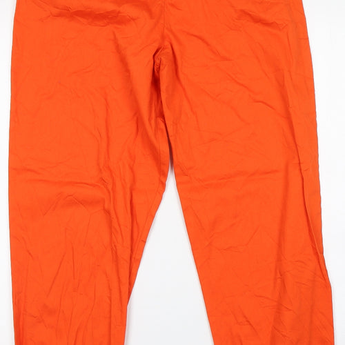 COLLUSION Womens Orange  Cotton Jogger Trousers Size 12 L30 in Regular Drawstring