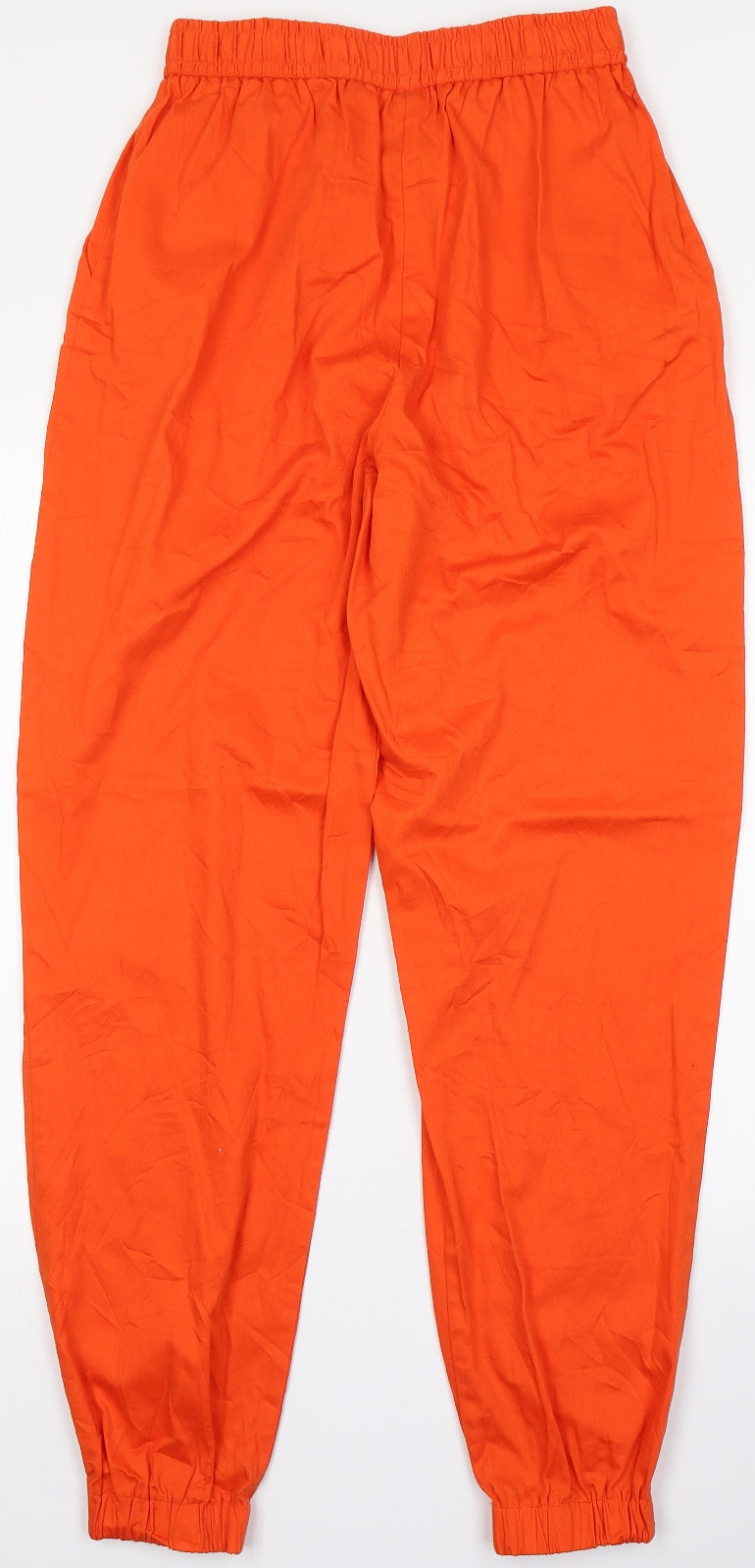 COLLUSION Womens Orange  Cotton Jogger Trousers Size 12 L30 in Regular Drawstring