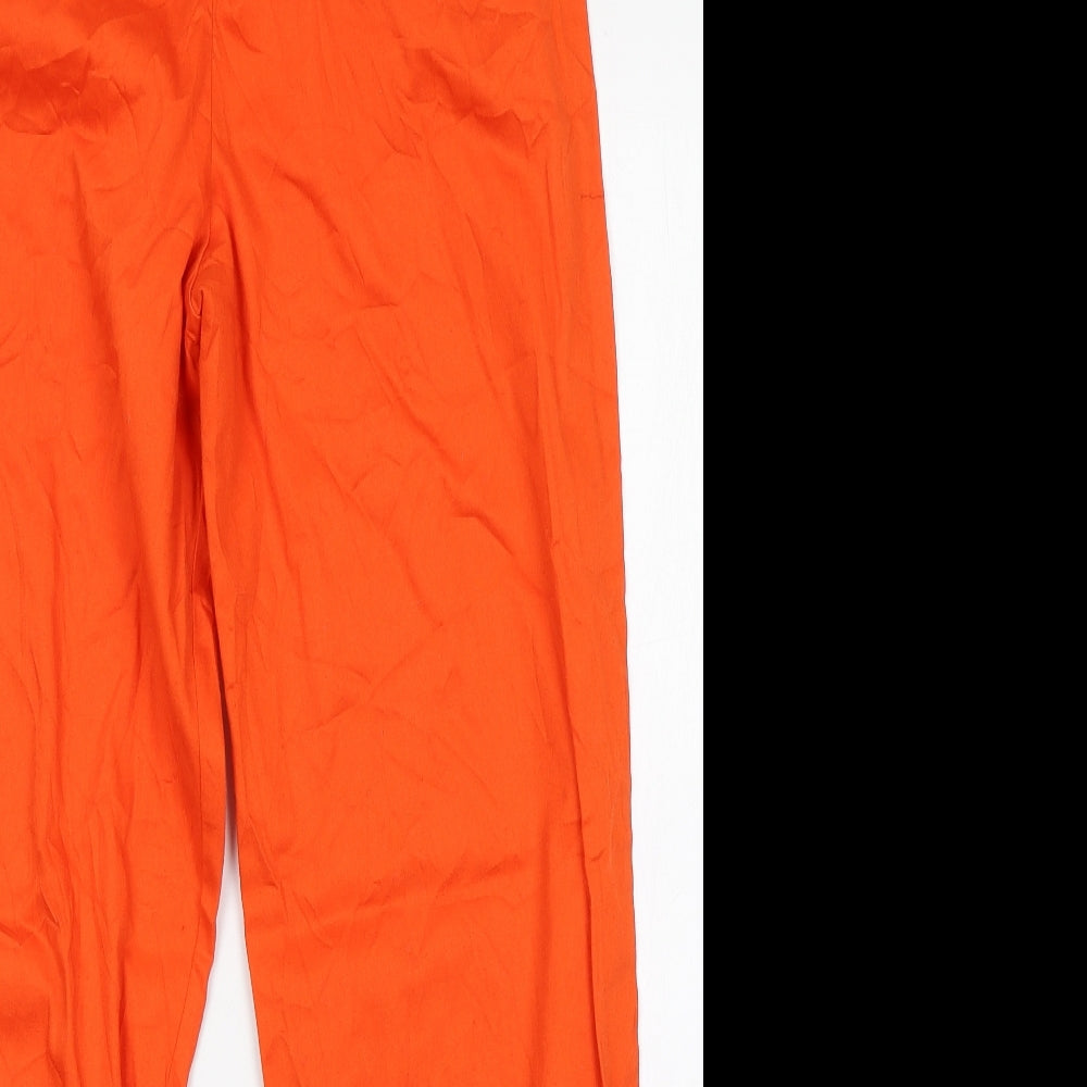 COLLUSION Womens Orange  Cotton Jogger Trousers Size 12 L30 in Regular Drawstring