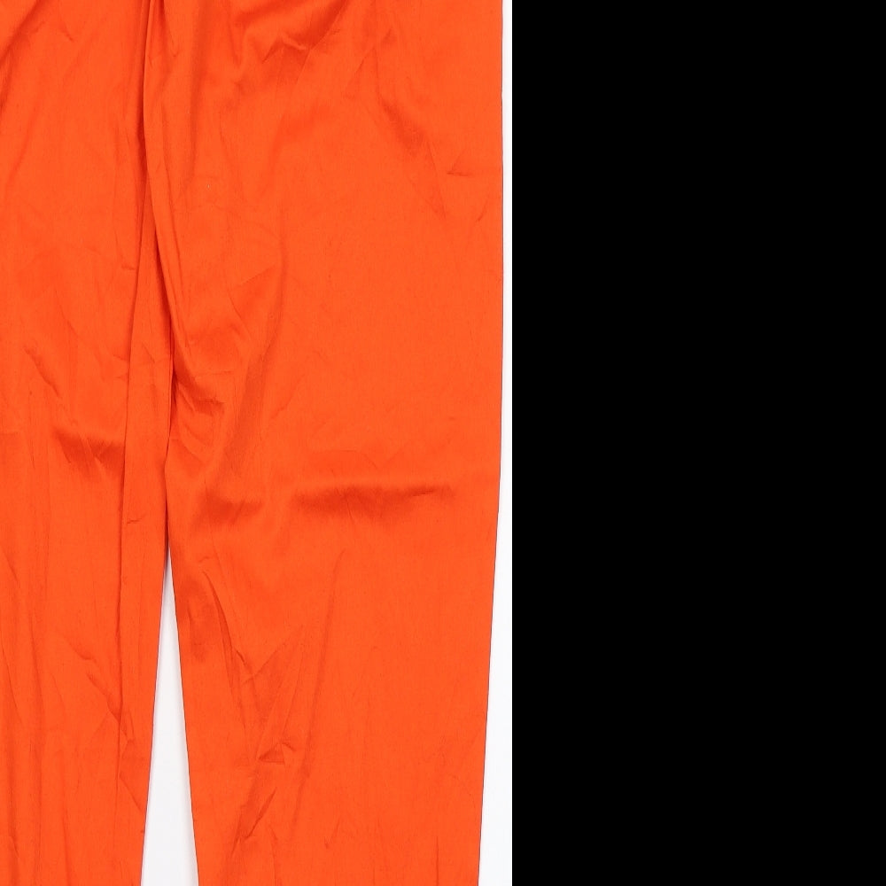 COLLUSION Womens Orange  Cotton Jogger Trousers Size 12 L30 in Regular Drawstring