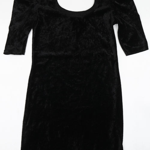 Divided Womens Black  Polyester Bodycon  Size 8  Round Neck